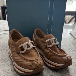 Elegant Brown Perforated Women's Loafers